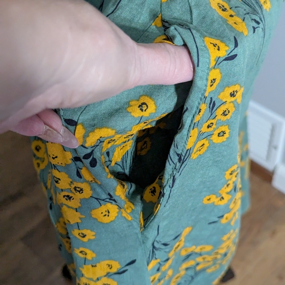 Floral Green and Yellow Maxi Dress - Picture 2 of 3